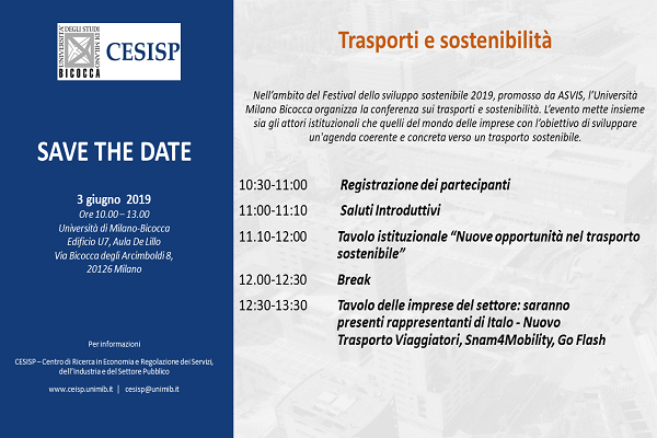 SAVE THE DATE – transport and sustainability